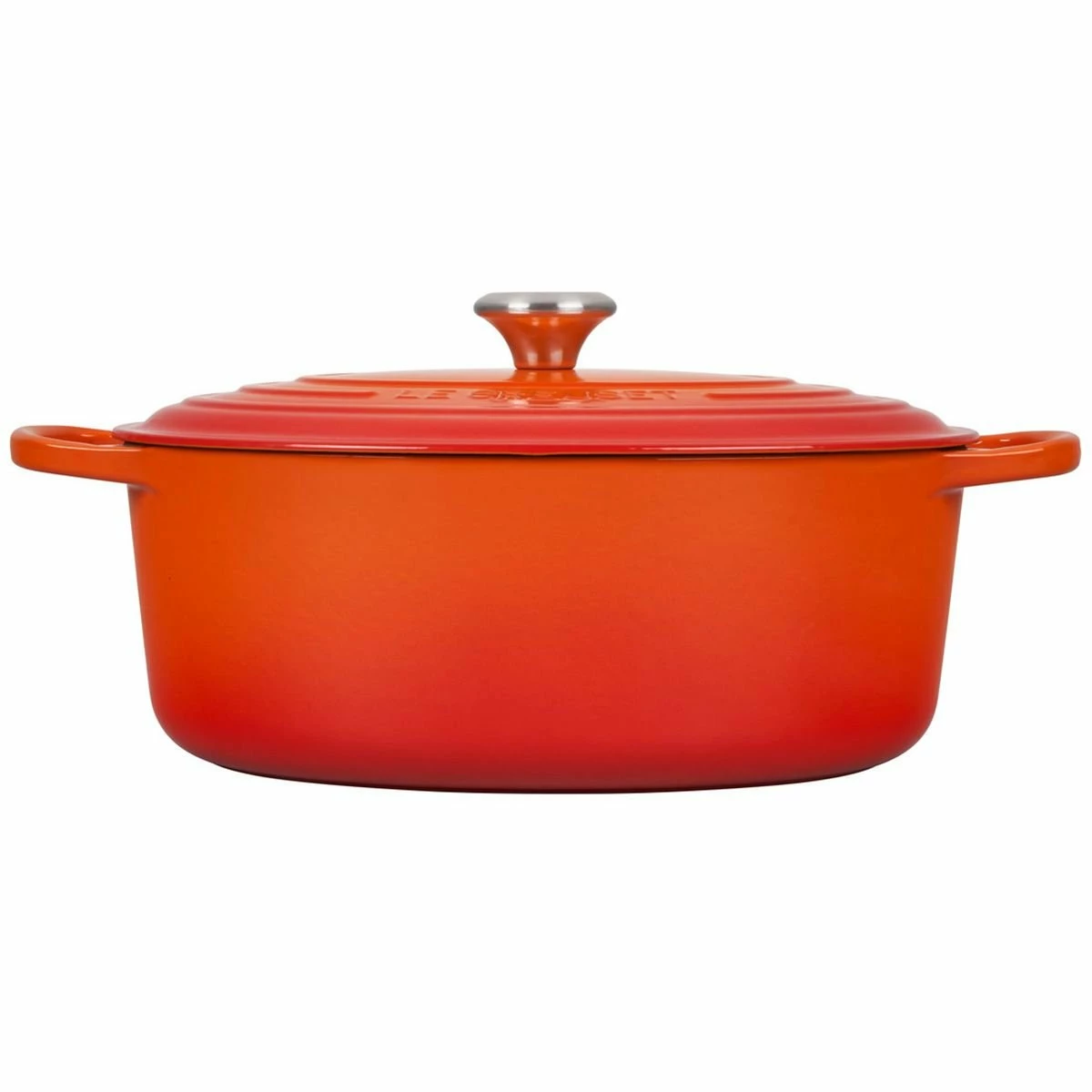 Le Creuset 6.75 Qt. Oval Signature Dutch Oven With Stainless Steel Knob | Flame Orange 6 Le Creuset 6.75 Qt. Oval Signature Dutch Oven With Stainless Steel Knob | Flame Orange - Image 4