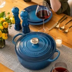 Le Creuset 5.5 Qt. Round Signature Cast Iron Dutch Oven With Stainless Steel Knob | Marseille Blue 13 Le Creuset 5.5 Qt. Round Signature Cast Iron Dutch Oven With Stainless Steel Knob | Marseille Blue -Le Creuset Shop rs16006 0921 lecreuset lifestyle 43