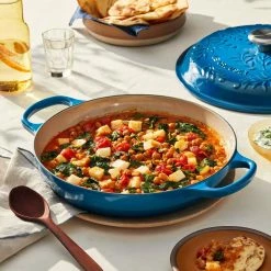 Le Creuset Olive Branch Collection 3.5 Qt. Signature Braiser | Marseille -Le Creuset Shop rs16888 220511 lecreuset olivebranchbraiser recipesqret