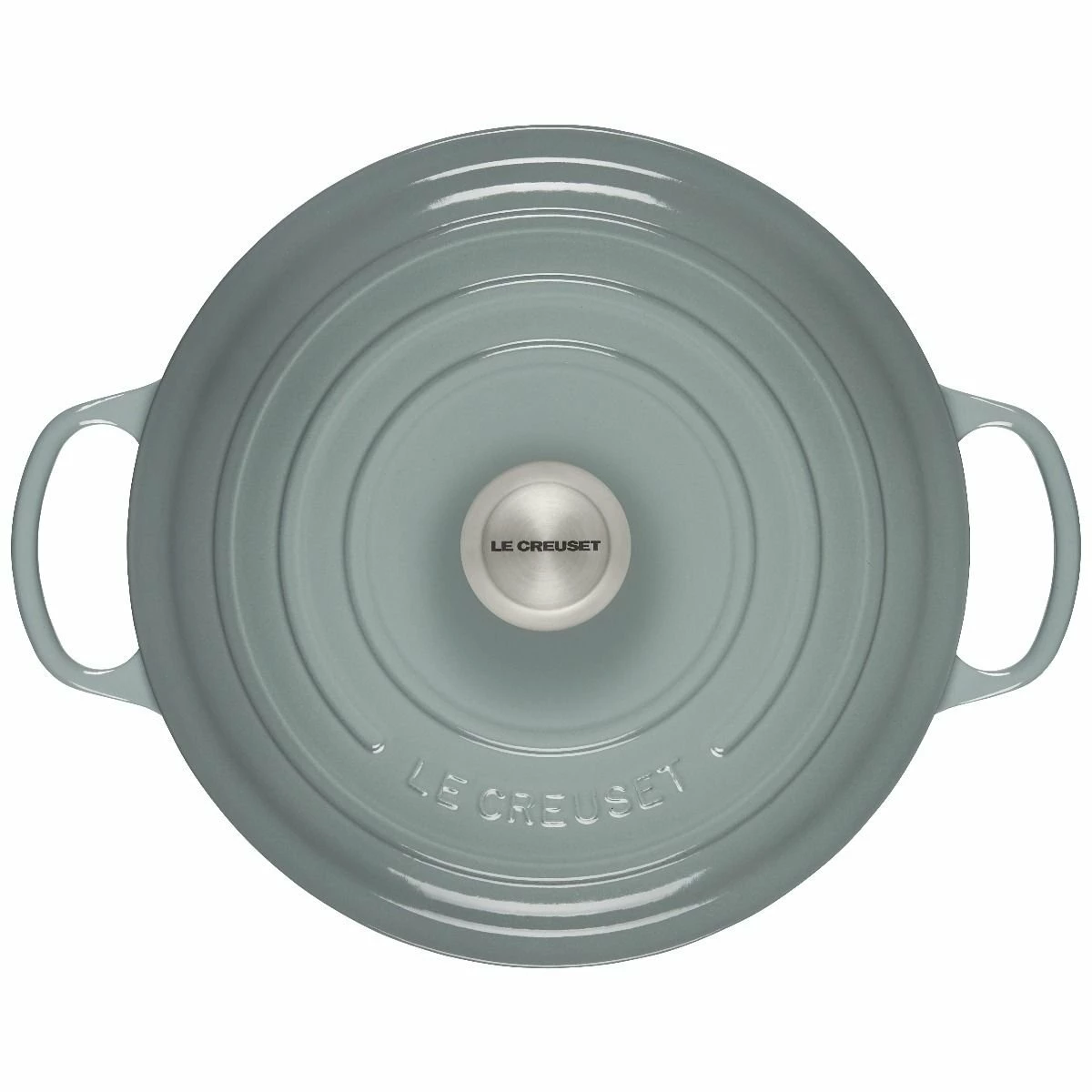 Le Creuset 7.25 Qt. Round Signature Dutch Oven With Stainless Steel Knob | Sea Salt 5 Le Creuset 7.25 Qt. Round Signature Dutch Oven With Stainless Steel Knob | Sea Salt - Image 3