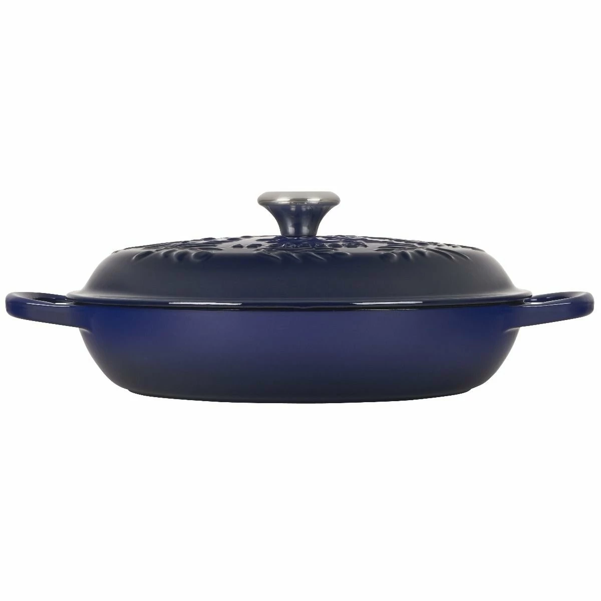 Le Creuset Olive Branch Collection 3.5 Qt. Signature Braiser | Indigo Blue 4 Le Creuset Olive Branch Collection 3.5 Qt. Signature Braiser | Indigo Blue - Image 2