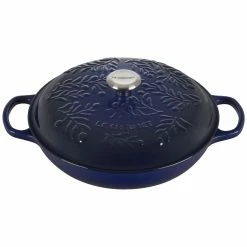 Le Creuset Shop 6 Le Creuset Olive Branch Collection 3.5 Qt. Signature Braiser | Indigo Blue