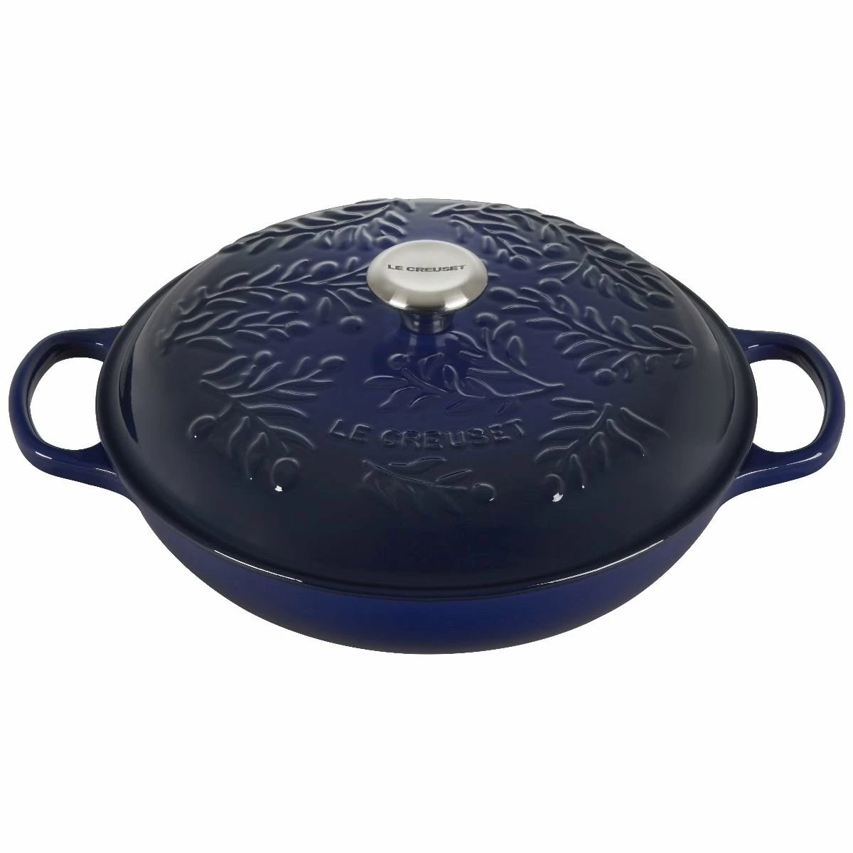 Le Creuset Olive Branch Collection 3.5 Qt. Signature Braiser | Indigo Blue 3 Le Creuset Olive Branch Collection 3.5 Qt. Signature Braiser | Indigo Blue