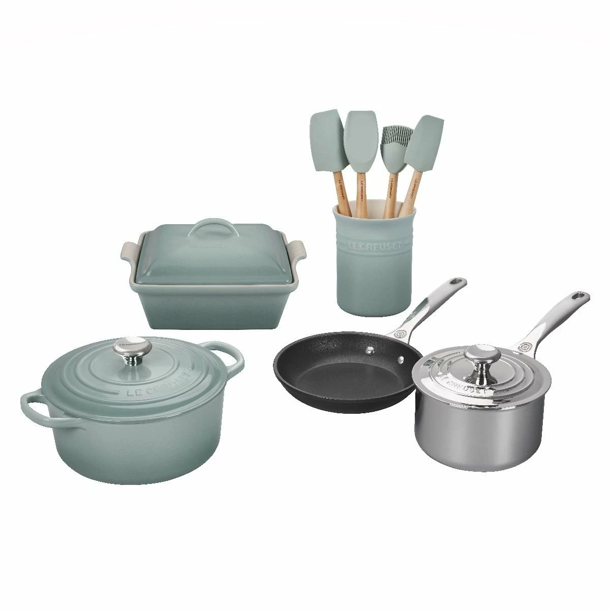 Le Creuset 12-Piece Mixed Material Set | Sea Salt 3 Le Creuset 12-Piece Mixed Material Set | Sea Salt