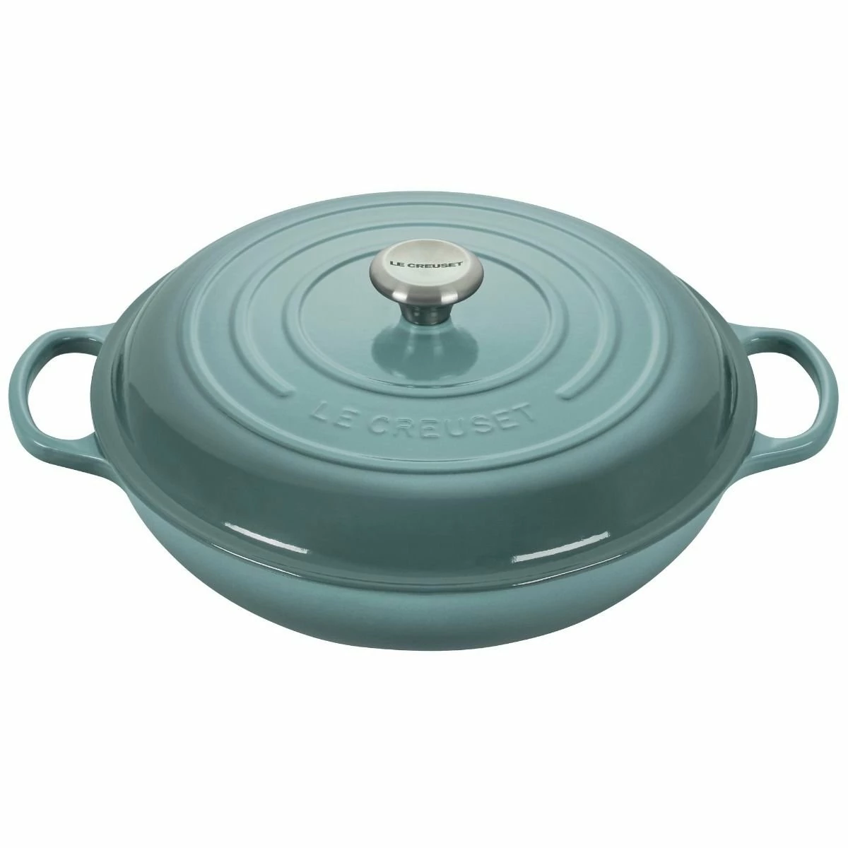 Le Creuset 5 Qt. Signature Enameled Cast Iron Braiser With Stainless Steel Knob | Sea Salt 3 Le Creuset 5 Qt. Signature Enameled Cast Iron Braiser With Stainless Steel Knob | Sea Salt
