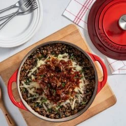 Le Creuset 2.75 Qt. Shallow Round Dutch Oven | Cerise 17 Le Creuset 2.75 Qt. Shallow Round Dutch Oven | Cerise -Le Creuset Shop rs18672 sausage and wild rice casserole overhead