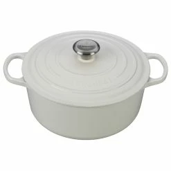 Le Creuset Shop 8 Le Creuset 5.5 Qt. Round Signature Cast Iron Dutch Oven With Stainless Steel Knob | White