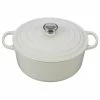 Le Creuset 7.25 Qt. Round Signature Dutch Oven With Stainless Steel Knob | White -Le Creuset Shop rs3160 ls2501 2816ss