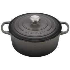 Le Creuset 5.5 Qt. Round Signature Dutch Oven With Stainless Steel Knob | Oyster Grey