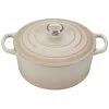Le Creuset 3.5 Qt. Round Signature Dutch Oven With Stainless Steel Knob | Meringue White -Le Creuset Shop rs9079 ls2501 22716ss lpr