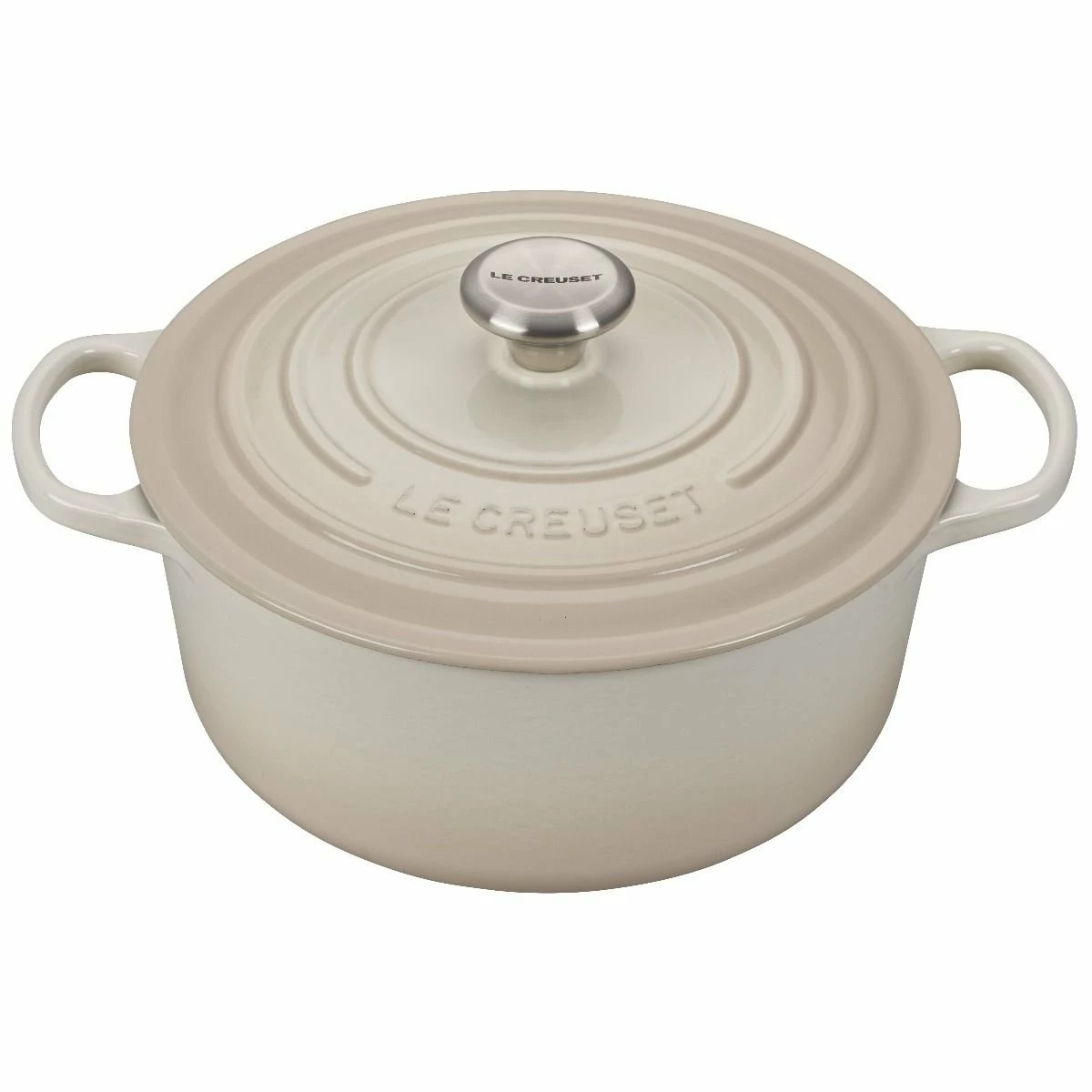 Le Creuset 5.5 Qt. Round Signature Cast Iron Dutch Oven With Stainless Steel Knob | Meringue White 3 Le Creuset 5.5 Qt. Round Signature Cast Iron Dutch Oven With Stainless Steel Knob | Meringue White