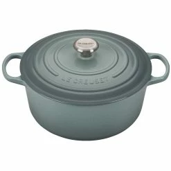 Le Creuset 7.25 Qt. Round Signature Dutch Oven With Stainless Steel Knob | Sea Salt