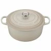 Le Creuset 9 Qt. Round Signature Dutch Oven With Stainless Steel Knob | Meringue White 2 Le Creuset 9 Qt. Round Signature Dutch Oven With Stainless Steel Knob | Meringue White -Le Creuset Shop rs9085 ls2501 30716ss 1