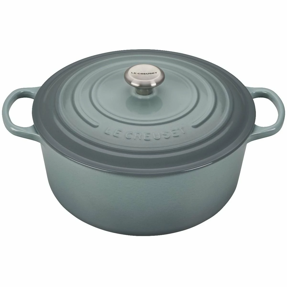 Le Creuset 9 Qt. Round Signature Dutch Oven With Stainless Steel Knob | Sea Salt 3 Le Creuset 9 Qt. Round Signature Dutch Oven With Stainless Steel Knob | Sea Salt
