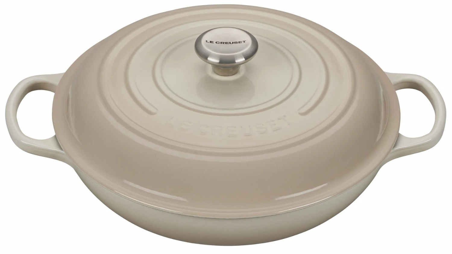 Le Creuset 3.5 Qt. Signature Enameled Cast Iron Braiser With Stainless Steel Knob | Meringue White 3 Le Creuset 3.5 Qt. Signature Enameled Cast Iron Braiser With Stainless Steel Knob | Meringue White