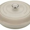 Le Creuset 5 Qt. Signature Enameled Cast Iron Braiser With Stainless Steel Knob | Meringue White -Le Creuset Shop rs9097 ls2532 32716ss