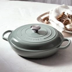 Le Creuset 3.5 Qt. Signature Enameled Cast Iron Braiser With Stainless Steel Knob | Sea Salt 13 Le Creuset 3.5 Qt. Signature Enameled Cast Iron Braiser With Stainless Steel Knob | Sea Salt -Le Creuset Shop rs9177 spring 2019 meringueseasalt 0173 lpr