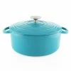 Chantal 3 Qt. Round Cast Iron Dutch Oven | Sea Blue -Le Creuset Shop seablue3qtdutch