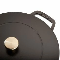 Staub 3.75 Qt. Essential French Oven | Matte Black -Le Creuset Shop staub cast iron 4 qt essential f 5 3
