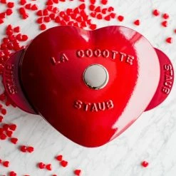Staub 1.75 Qt. Heart Cocotte/Dutch Oven | Cherry Red 12 Staub 1.75 Qt. Heart Cocotte/Dutch Oven | Cherry Red -Le Creuset Shop staub heart cocottes 1