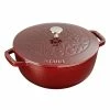 Staub 3.75 Qt Essential French Oven With Lilly Lid | Grenadine -Le Creuset Shop staub lille grenadine 11212487 1