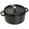 Staub 5.5 Qt. Round Cocotte/Dutch Oven | Matte Black 2 Staub 5.5 Qt. Round Cocotte/Dutch Oven | Matte Black -Le Creuset Shop staub w brass knob 1