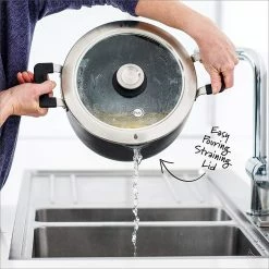 GreenPan Levels 11-Piece Nonstick Stackable Cookware Set -Le Creuset Shop stockpot drain 1