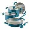 Rachael Ray 8-Piece Enameled Stacking Cookware Set | Teal Shimmer 2 Rachael Ray 8-Piece Enameled Stacking Cookware Set | Teal Shimmer -Le Creuset Shop teal1