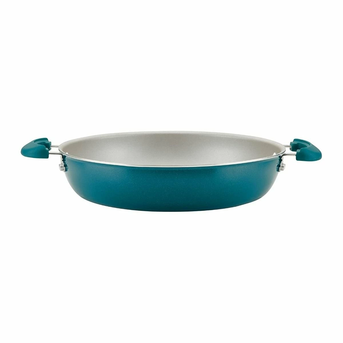Rachael Ray 8-Piece Enameled Stacking Cookware Set | Teal Shimmer 10 Rachael Ray 8-Piece Enameled Stacking Cookware Set | Teal Shimmer - Image 8