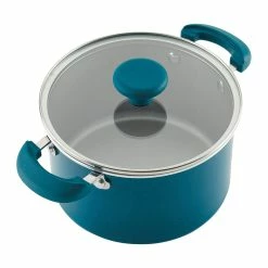 Rachael Ray 8-Piece Enameled Stacking Cookware Set | Teal Shimmer 26 Rachael Ray 8-Piece Enameled Stacking Cookware Set | Teal Shimmer -Le Creuset Shop teal8