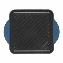 Le Creuset 9.5" Square Signature Enameled Cast Iron Grill Pan | Deep Teal -Le Creuset Shop tealgrill2