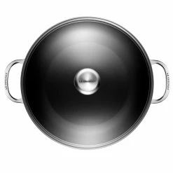 Le Creuset 4 Qt. Shallow Casserole/Braiser With Glass Lid | Toughened Nonstick Pro -Le Creuset Shop tnsp8100 30c