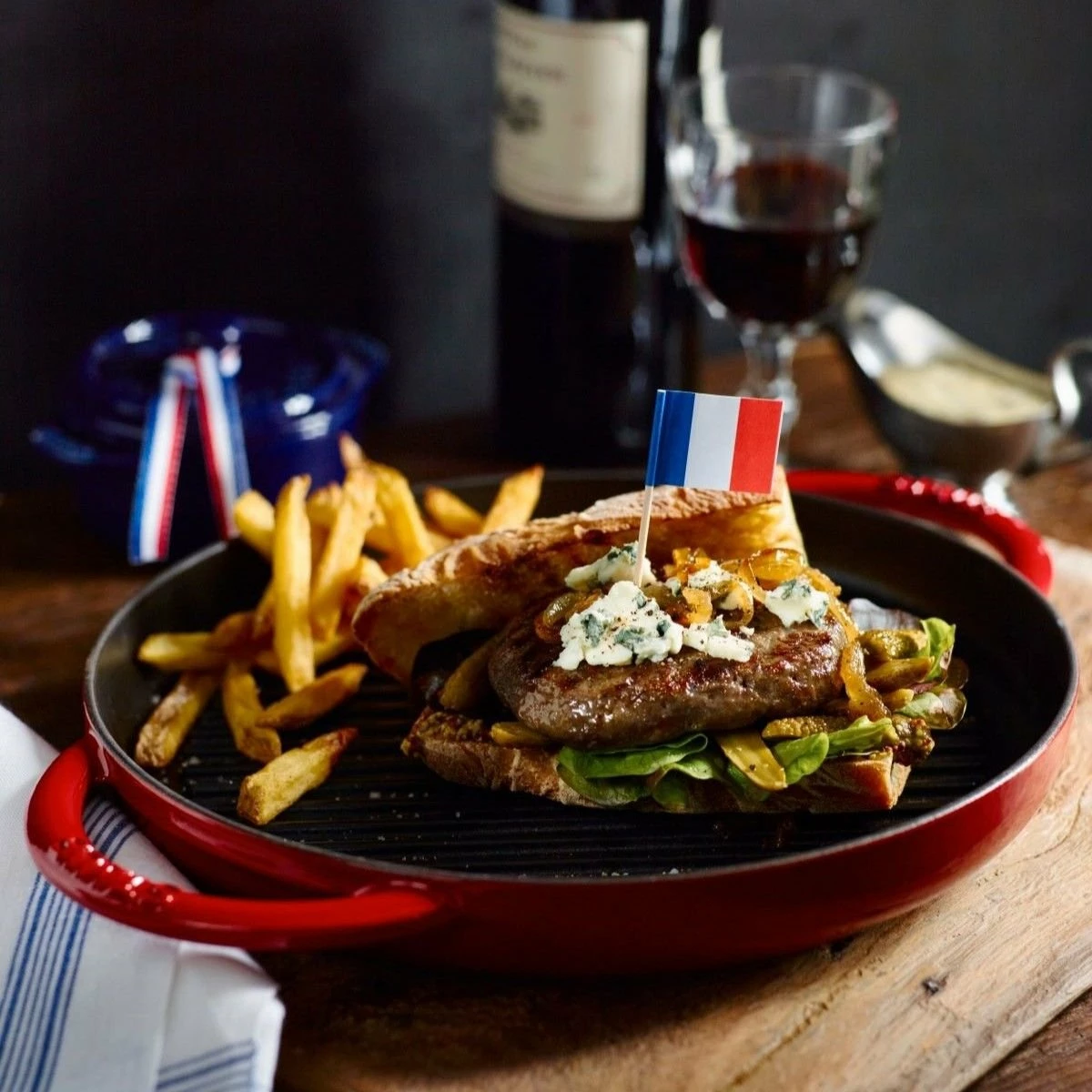 Staub 10" Cast Iron Pure Grill Pan | Cherry Red 5 Staub 10" Cast Iron Pure Grill Pan | Cherry Red - Image 3