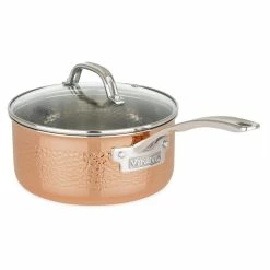 Viking 3 Ply Copper Clad 10 Piece Cookware Set 10 Viking 3 Ply Copper Clad 10 Piece Cookware Set -Le Creuset Shop viking culinary 3 ply copper clad 10 piece cookware set saucepan