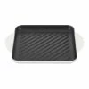 Le Creuset 9.5" Square Signature Enameled Cast Iron Grill Pan | White 2 Le Creuset 9.5" Square Signature Enameled Cast Iron Grill Pan | White -Le Creuset Shop whitegriddle1