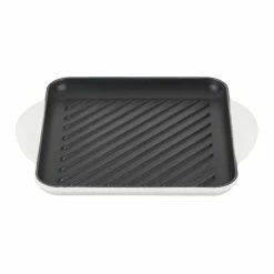 Le Creuset 9.5" Square Signature Enameled Cast Iron Grill Pan | White