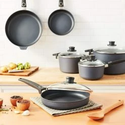Woll Cookware - Diamond Lite Cookware Set: 10 Pieces -Le Creuset Shop wset10dp 10 pc woll diamond lite cookware set